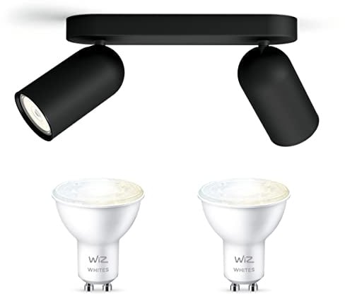 Philips myLiving Pongee Aufbaustrahler - Schwarz - 2 flammige Spots - Spots Oberfläche inkl. WiZ GU10 - Warmweiß bis kaltweißes Licht - Bluetooth