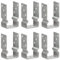 vidaXL 6x Pfostenträger U-Form Pfostenlasche U-Pfostenträger zum aufdübeln mit Sicke Feuerverzinkt Silbern 8x6x15cm Verzinkter Stahl