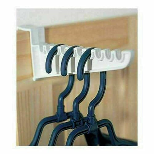4 X Over Door Plastic Ironing Hanger Hooks| Each Holds 10 Hangers| Space Saver Multi Storage| Ideal for Bathroom Bedroom Laundry Stand Cupboard| Holder for Clothes Coat Towel Suits Dresses Hanging