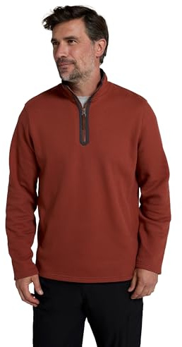 Mountain Warehouse Beta Mens Zip Neck Top | Lightweight, Warm & Cosy Half-Zip Jumper Pullover, Bonded Fleece Sweatshirt for Warmth, For Travel, Casual