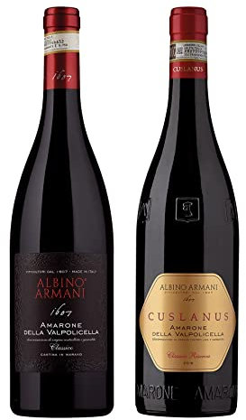 ALBINO ARMANI - APPASSIMENTO Tasting - Confezione da 2 bottiglie x 750 ml - 1x Amarone della Valpolicella Classico DOCG, 1xCuslanus Amarone della Valpolicella Classico Riserva DOCG