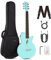 Enya Electric Guitar Children's Set - 35 Inch Blue Nova Go SP1 Carbon Fibre Acoustic Electric Guitar Beginner Kit with Smart AcousticPlus Pickup Charging Cable Audio Cable Gig Bag for Kid Adults