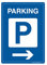 AUA SIGNALETIQUE - Panneau De Signalisation en PVC Rigide et Compact 1.5 mm. (121 x 170 mm, Direction vers Parking)