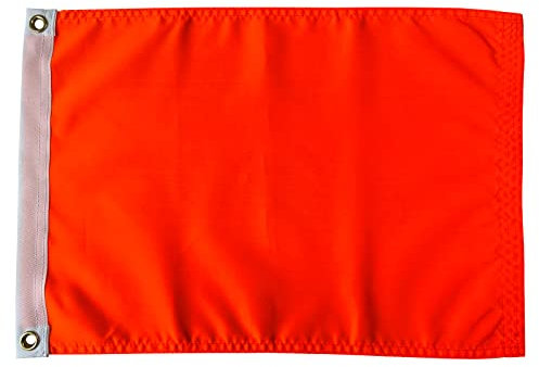 AZCOVER Orange Flag 12x18 Inch, Safety Flags Heavy Duty ATV Flags with 2 Brass Grommets, Bike Flag High Visibility Orange Banner for Boat, Bicycle, Yacht, Whips, Car, Dune