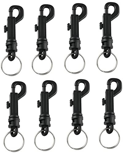 ZZLZX 8PCS Plastic Lightweight Durable Clasp Swivel Snap Bolt Keychain Clips Keychain Hooks Plastic Swivel Clip Hook Swivel Snap Keychain Hook for Keys, Keychains, Tags and Lanyards