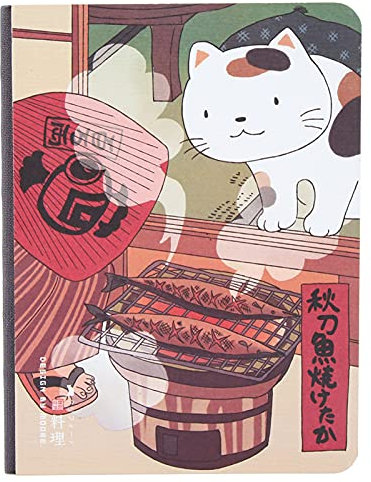 Tbest notebook, Notebook A5 Lined Japan, Japanische Schulsachen,Tagebuch Notizbuch,Schreibbuch Schöne Handmalerei Cover Notizbuch Journal Pad Autotyp Handgezeichnetes Notizbuch