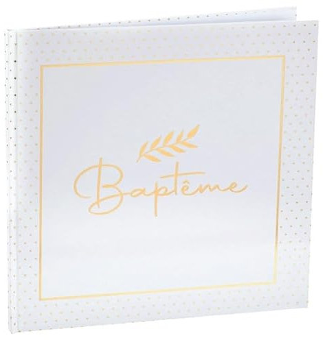SANTEX 8016-3, Livre d'or Baptême, Blanc et Or