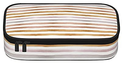 Sunset Ombre Streifen Federmäppchen Canvas Große Kapazität Stifteetui Schreibtisch Organizer Schreibwaren Tasche mit Reißverschluss