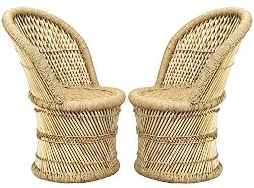 Marrakesch Stuhl Gartenstuhl aus Bambus 2er Set Stuhl Aleja ø 40 cm | Ideal im Garten Terrasse und Balkon