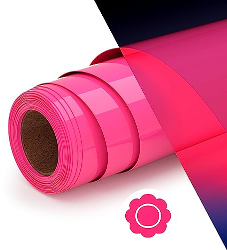 Ryebme Plotter Film Textile, 3D Puff Vinyl Film Plotter 25 x 183 cm Flex Film Plotter Textile Luminous for DIY T-Shirt, Easy to Cut for Fabric for Iron-On (Bright Peach Red)