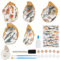 WEBEEDY DIY 5 Sets Huître Shell Bijoux Plateau Anneau Présentoir Animaux de la Mer Thème Nautique Petit Bijou Plat Organisateur de Bijoux Décor de Plage Côtière