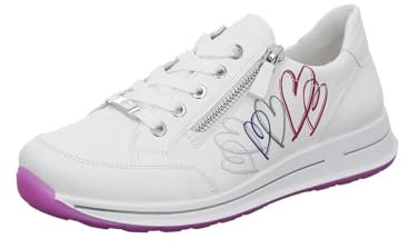ara Damen Osaka Sneaker, Weiss,Hearts, 38 EU Weit