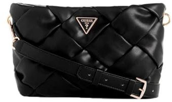 GUESS Damen Zaina Zip, Crossbody Top Reißverschluss, Schwarz