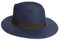 Woodland Leathers Panama Fedora Trilby Straw Sun Hats for Men, Beach Sun Cap Linen Panama Hat, Foldable Panama Hat for Holidays, Smart and Casual Occasions (Blue)