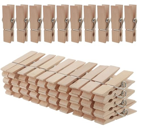 YIXNSW Lot de 50 pinces à linge en bois - Grandes pinces à linge - 7,2 cm x 1,8 cm - Pour accrocher des photos, des mémos et des notes, bricoler et suspendre du linge