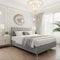 Boxspringbett GracePLUS 180x200 Grau Doppelbett Bett mit Bonellmatratze Topper und Bettkasten Glamour Polsterbett mit silbernen 12 cm Beinen Modern Schlafzimmer Vintage Schlafzimmerbett