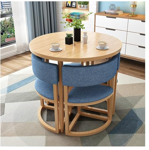 Rund Esstisch Mit 4 Stühlen,Couchtisch Und Stuhl Set,Tische Und Stühle for Den Empfang,Büro-Empfangsraum-Clubtisch,Verhandlungstisch,Platzsparende Möbel,for Esszimmer,Küche,Wohnzimmer (Color : G)