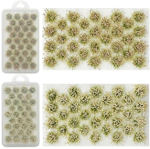 Woohome 64 Stück Static Grass Tuft, Statische Grass Statische Grasbüschel, Gras Grasbüschel für Miniatur Ornamente Eisenbahn Modellbahn Landschaftsbau Diorama Zubehö