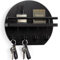 Nekon Porte-clés mural – Décoration murale d'appartement de 24 cm avec étagère et 8 crochets à clés, porte-clés circulaire en bois pour décoration d'intérieur (noir)