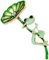 Jowxsx Grüne Metall-Brosche, Frosch, Party, Valentinstag, Schmuck, Geschenk, Lotusblatt-Frosch, Nylon