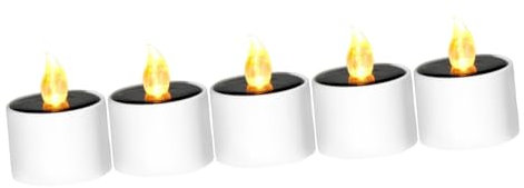 DOITOOL 5 Stücke Teelicht Kerze Lampe Solar-powered Kerze Tee Lampe Flammenlose Kerzen Für Party Liefert Batterie-betrieben Kerzen