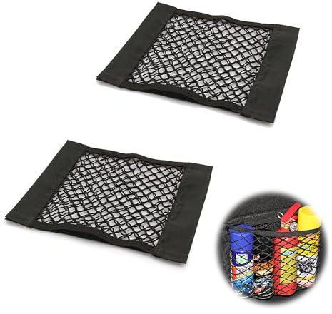 ZEACCT 2 Piezas Red de Almacenamiento para Coche, Bolsa de Malla Trasera para Almacenamiento Coche, Adecuado para Botellas, Comestibles, Asiento Trasero, Maletero de Camión, Coche - Negro
