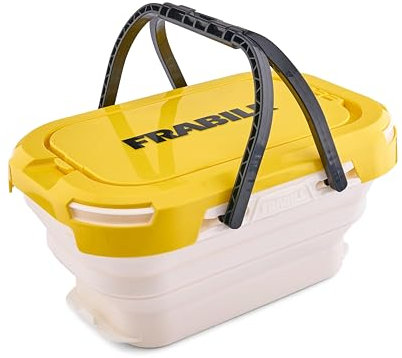 Frabill Collapsible Live Bait Bucket, 6 QT Capacity, Collapses to Same Size as Plano 3700 Stowaway, Comfortable Handles