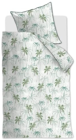Riviera Maison Renforcé-Bettwäsche-Garnitur Palm Parade Farbe Green Größe 155x220+80x80