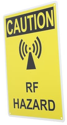 Gatuida Caution Sign Warning Signs Radio Frequency Board Sturdy Material Reflective