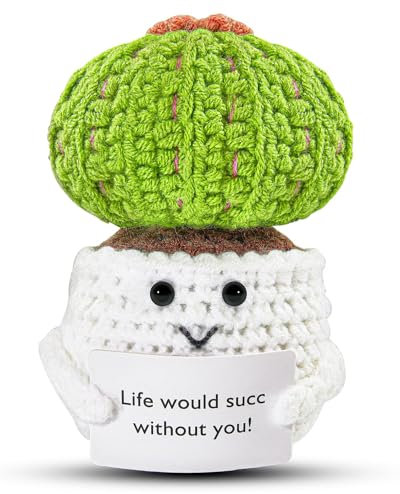 Bambebe Mini Positive Doll Cactus, Bambola di Patate Peluche Maglieria, Mini Funny Positive Doll Cactus, Mini Positive Doll con Carta Ispiratrice per Amici Regalo di Festa di Compleanno
