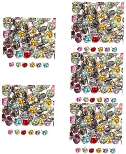 PHENOFICE 5 Sets Mini Brads Handgefertigte Papierverschlüsse Dekorative Nägel Für Scrapbooking Glatt Tragbar Für Die Kartenherstellung Dekorative Projekte 100 Stück * 5