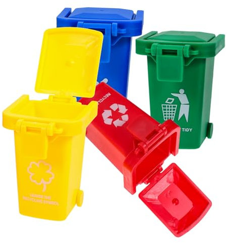 Gogogmee 2sets Outdoor Bin Toy Rubbish Bins for outside Toddler Game Mini Trash Color Sorting 4pcs*2