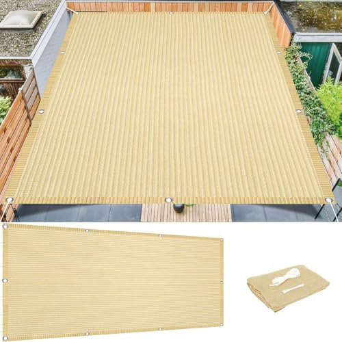 Vela ombreggiante color crema di alta qualità, 1,5 x 2,2 m, anti UV, antipolvere, antivento, rete ombreggiante per serre, patio e copertura per piante