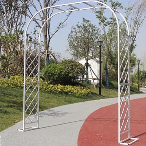 Arche de jardin en métal blanc pour plantes grimpantes - Pergola tonnelle d'extérieur pour mariage et fête - Arche en acier galvanisé - 300 cm x 40 cm x 230 cm