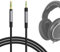 GEEKRIA Audio Cable Compatible with Sennheiser HD 620S/599SE/599/598/598SE/560S/550/505/400PRO Headphones, 3.5mm to 2.5mm Braided Nylon Replacement Cord (Black 4ft / 1.2 m)