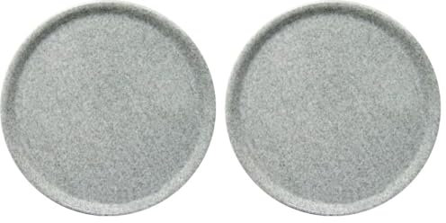 HENDI Plato de pizza redondo, plato para servir pizza, porcelana, motivo: granito, apto para el microondas y el lavavajillas, ⌀330 mm, gris (Paquete de 2)