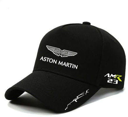 LWWNNFC Auto Baseball Cap für Aston Martin, Auto-Logo Baseballmütze Verstellbar Baumwoll Outdoor Baseballkappe für Herren und Damen Zubehör,Black