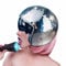 Discokugel Hüte, Diskokugel Helm Mit Einziehbarem Sonnenschutz, Glitzer Spiegel Glas Discokugel Hut Helm Für Damen Herren DJ Club Bühne Bar Party Hochzeit Dance