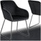 tectake® Samtstoff Esszimmerstuhl, mit Armlehne, Armlehnstuhl Esszimmer, Sessel Wohnzimmer, Schminktisch Stuhl, Office Chair, Schlafzimmer, Lounge Möbel - schwarz/schwarz, 1 Stuhl