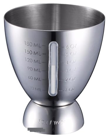 QuxetlRyz Jigger 2 STÜCKE Bar Cocktail Jigger Gemessen Doppel 1-6 unzen Mess Jiggers, Edelstahl