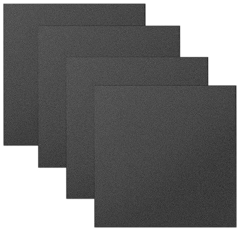 ABS Kunststoffplatten, 4 Stück 30 x 30 x 0,3 cm Matte Oberfläche ABS Kunststoffplatte, Strapazierfähige Schneidebare Kunststoffplatte, für Basteln, Kotflügel, Heimdekoration Usw, Schwarz