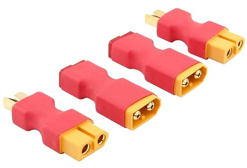 2pcs XT60 Female to Deans Male, 2pcs XT60 Male to Deans Connector Female, Battery Connectors XT60 for RC Battery ESC Charger Drone Ebike, No Wires XT-60 T-Plug Adapter