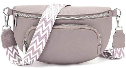 Rorimyth sac banane femme Violet gris petit sac bandoulière femme tendance Cuir Vegan sac a main bananes sacs banane ville
