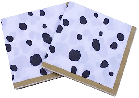 PACKOVE 40blätter Kuh Servietten Einwegservietten Mit Kuhmuster Bedruckte Papierservietten Für Partydekoration Packung