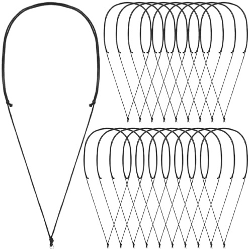 20pz Collana in Corda da Uomo, Cordino Regolabile con Doppio Nodo Corda Artigianale Vintage Fatta a Mano con Anello Rotondo per Appendere Ciondoli (Nero)