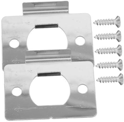 BAZEITFLOW 2 pièces Plaque de Renfort pour Verrou de Porte Métal Gris Kit de Protection Serrure Porte Entrée Plaque de Renfort de Cadre Facile à Installer et Esthétique