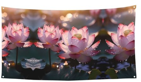 WZYCWB Der Lotus in voller Blüte Partybanner Partydekoration Banner geeignet für Geburtstagsfeiern oder Feiertagsdekorationen