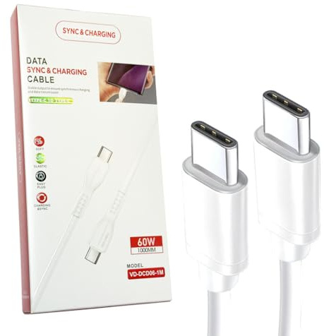 Charger Cable For Motorola Moto E14 E15 G04 G14 G24/ Moto G35 G55 G85 G34 G54 G15/ Edge 40 50 60 Ultra Neo (60W) Fast Charge USB C To Type C Charging Cable 2m Long
