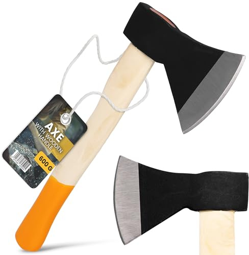 Instalguru Holzaxt Axt 600 g Forstaxt Universalaxt Spaltaxt Gartenaxt Spalter Beil Holzspalten Universell Stahl Bruchfester Holzstiel Stark Spalten Hacken