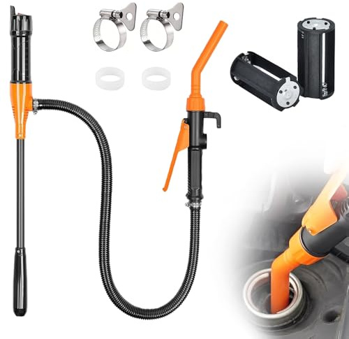Hojalis Pompa Carburante Elettrica, 2.4GPM Pompa Di Trasferimento Carburante Elettrica, Portatile Pompa Elettrica Per Benzina, per Estrazione Olio, per Acqua, Benzina e Altri Liquidi(No Batteria)